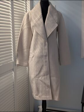 NWOT Quince 100% Merino Wool Shawl Collar Coat Size Small Heather Bone